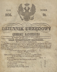 Dziennik Urzędowy Gubernii Radomskiej, 1856, nr 10
