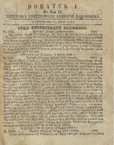 Dziennik Urzędowy Gubernii Radomskiej, 1856, nr 11, dod. I