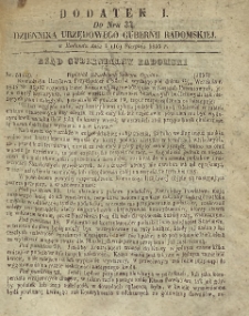 Dziennik Urzędowy Gubernii Radomskiej, 1856, nr 33, dod. I