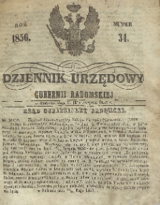 Dziennik Urzędowy Gubernii Radomskiej, 1856, nr 34