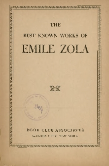 The best known works of Emile Zola