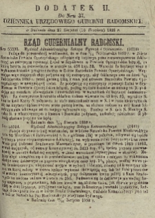 Dziennik Urzędowy Gubernii Radomskiej, 1859, nr 37, dod.II