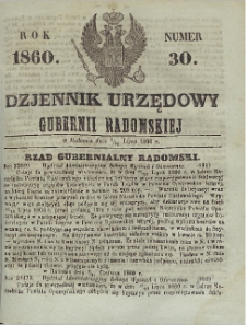 Dziennik Urzędowy Gubernii Radomskiej, 1860, nr30