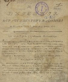 Dziennik Departamentowy Radomski, 1813, nr 1