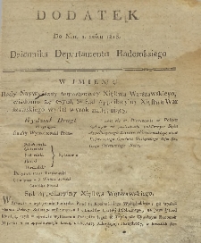 Dziennik Departamentowy Radomski, 1813, nr 1, dod.