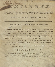Dziennik Departamentowy Radomski, 1813, nr 7