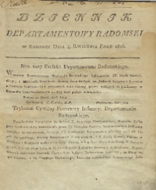 Dziennik Departamentowy Radomski, 1813, nr 8