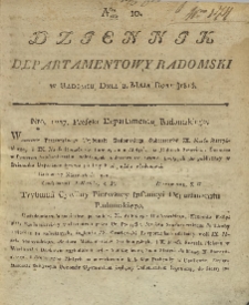 Dziennik Departamentowy Radomski, 1813, nr 10