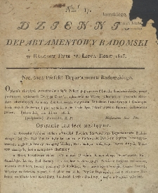 Dziennik Departamentowy Radomski, 1813, nr 17
