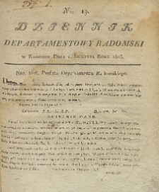 Dziennik Departamentowy Radomski, 1813, nr 19