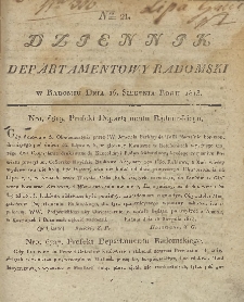 Dziennik Departamentowy Radomski, 1813, nr 21