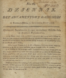 Dziennik Departamentowy Radomski, 1813, nr 28