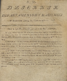 Dziennik Departamentowy Radomski, 1813, nr 33