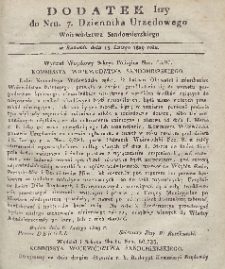 Dziennik Urzędowy Województwa Sandomierskiego, 1829, nr 7, dod. 1
