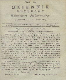 Dziennik Urzędowy Województwa Sandomierskiego, 1829, nr 10
