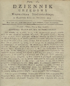 Dziennik Urzędowy Województwa Sandomierskiego, 1829, nr 15