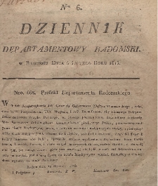 Dziennik Departamentowy Radomski, 1815, nr 6