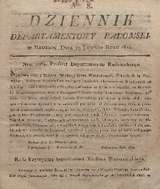 Dziennik Departamentowy Radomski, 1815, nr 8