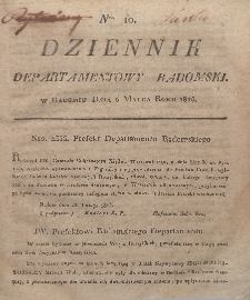Dziennik Departamentowy Radomski, 1815, nr 10