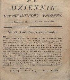 Dziennik Departamentowy Radomski, 1815, nr 11