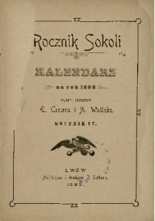 Rocznik Sokoli : kalendarz na rok 1898