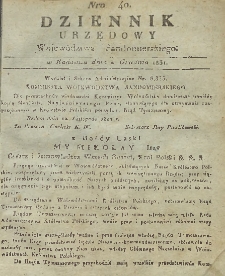 Dziennik Urzędowy Województwa Sandomierskiego, 1831, nr 40