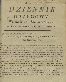 Dziennik Urzędowy Województwa Sandomierskiego, 1817, nr 37