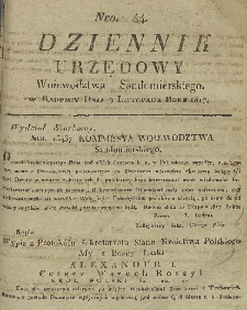 Dziennik Urzędowy Województwa Sandomierskiego, 1817, nr 44