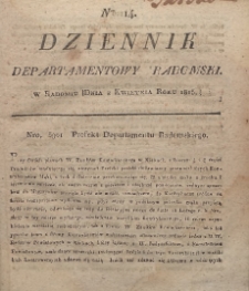 Dziennik Departamentowy Radomski, 1815, nr 14