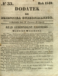 Dodatek do Dziennika Gubernialnego, 1849, nr 33