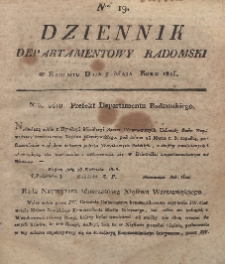Dziennik Departamentowy Radomski, 1815, nr 19