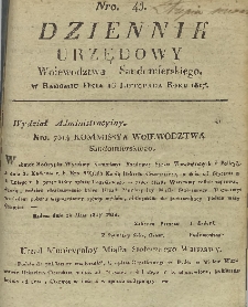 Dziennik Urzędowy Województwa Sandomierskiego, 1817, nr 45