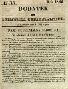 Dodatek do Dziennika Gubernialnego, 1849, nr 35