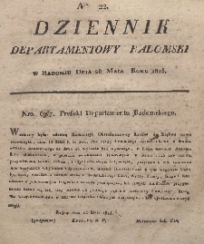 Dziennik Departamentowy Radomski, 1815, nr 22
