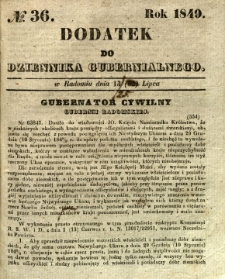 Dodatek do Dziennika Gubernialnego, 1849, nr 36