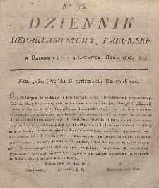 Dziennik Departamentowy Radomski, 1815, nr 23