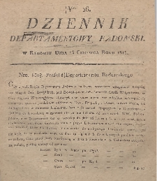 Dziennik Departamentowy Radomski, 1815, nr 26
