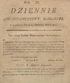 Dziennik Departamentowy Radomski, 1815, nr 35