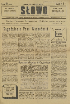 Słowo, 1929, R. 8, nr 1