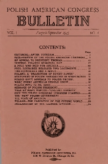 Polish American Congress Bulletin, 1945, T. 1, nr 4