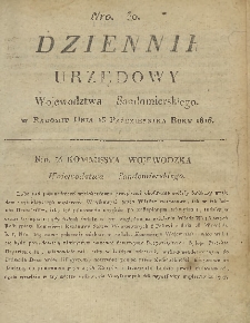 Dziennik Urzedowy Województwa Sandomierskiego, 1816, nr 30