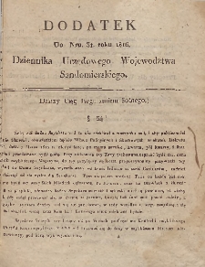 Dziennik Urzedowy Województwa Sandomierskiego, 1816, nr 31, dod.