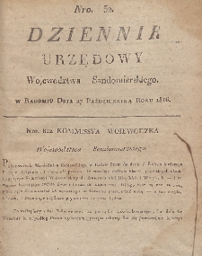 Dziennik Urzedowy Województwa Sandomierskiego, 1816, nr 32
