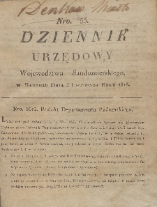 Dziennik Urzedowy Województwa Sandomierskiego, 1816, nr 33