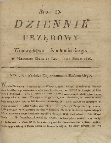 Dziennik Urzedowy Województwa Sandomierskiego, 1816, nr 35