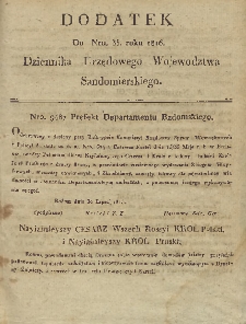 Dziennik Urzedowy Województwa Sandomierskiego, 1816, nr 35, dod.