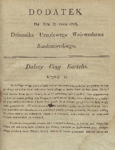 Dziennik Urzedowy Województwa Sandomierskeigo, 1816, nr 37, dod.