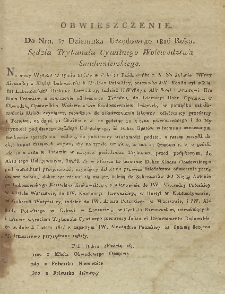 Dziennik Urzedowy Województwa Sandomierskiego, 1816, nr 37, obwieszczenie