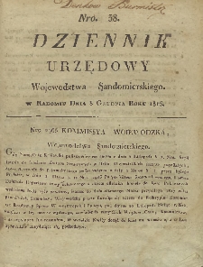 Dziennik Urzedowy Województwa Sandomierskiego, 1816, nr 38