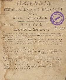 Dziennik Departamentowy Radomski, 1811, nr 1